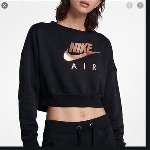 Nike Air Rose Gold Black Rally Crop Sweatshirt SM